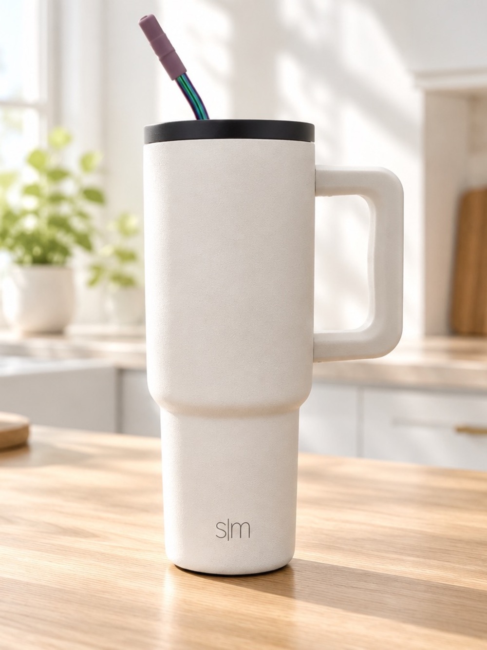 EUC Simple Modern Two Tone White Black 24oz Stainless Steel Steel Cup Tumbler